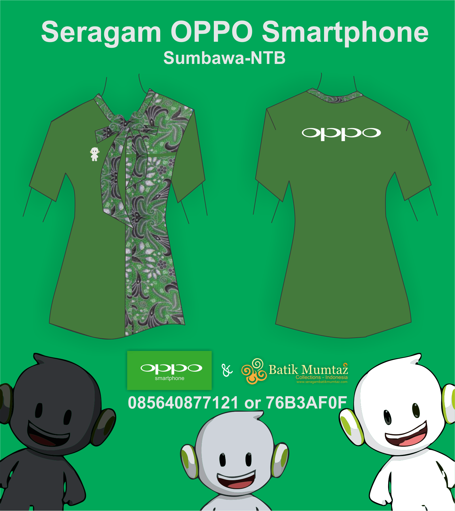 Seragam Batik Karyawan Toko OPPO  Smartphone Sumbawa 
